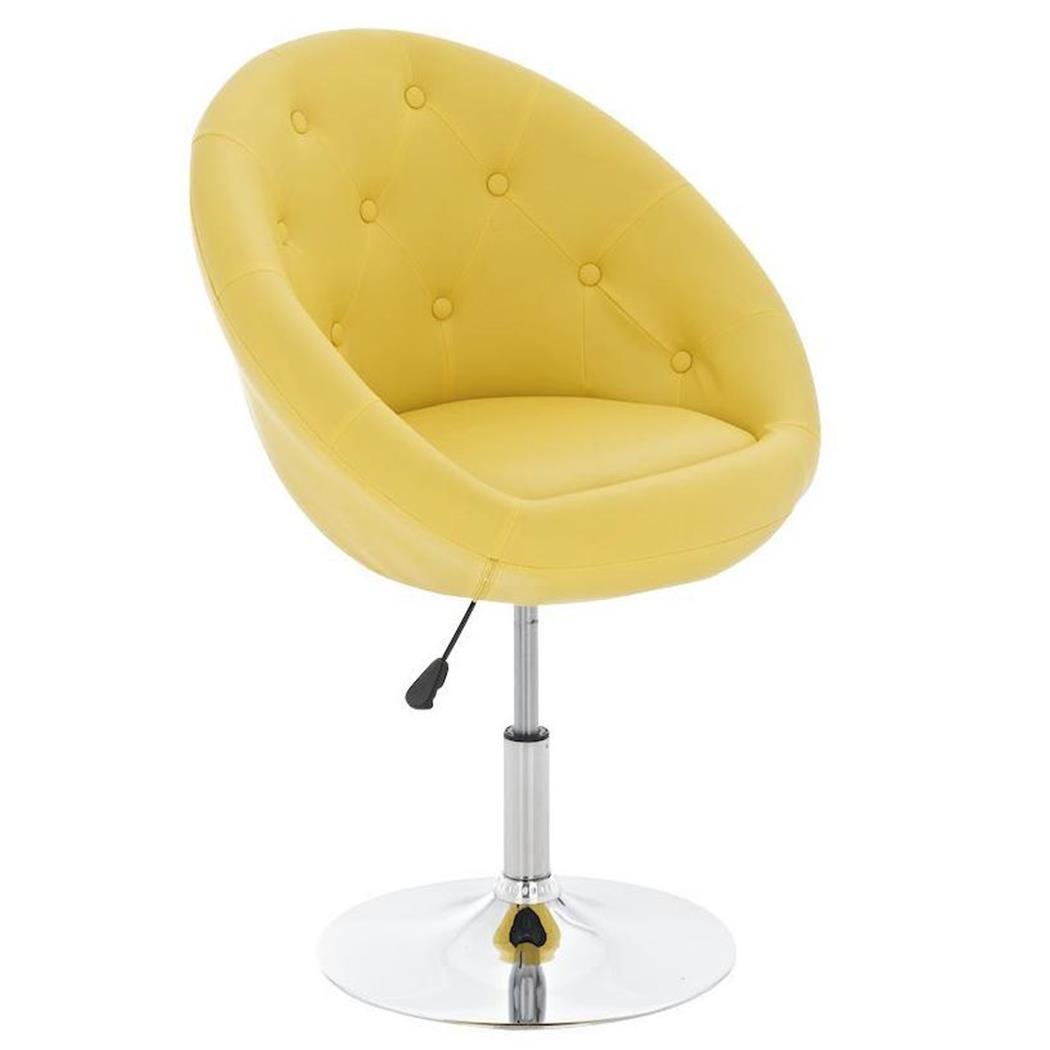 Drehsessel BELFAST, Chesterfield-Style, sehr bequem, breit und gepolstert, Farbe Gelb