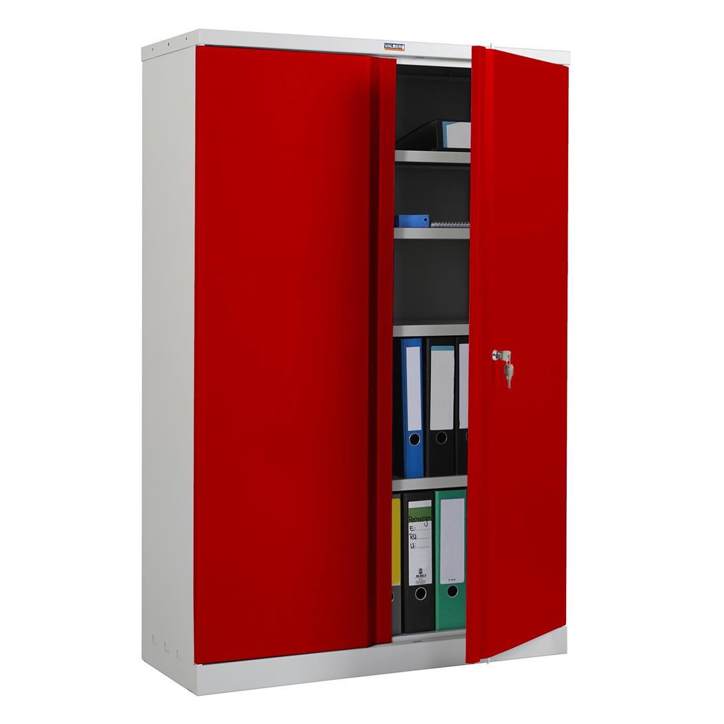 Aktenschrank CARIN 2-TÜRER, 140x92x37cm, Stahlschrank, Farbe Rot