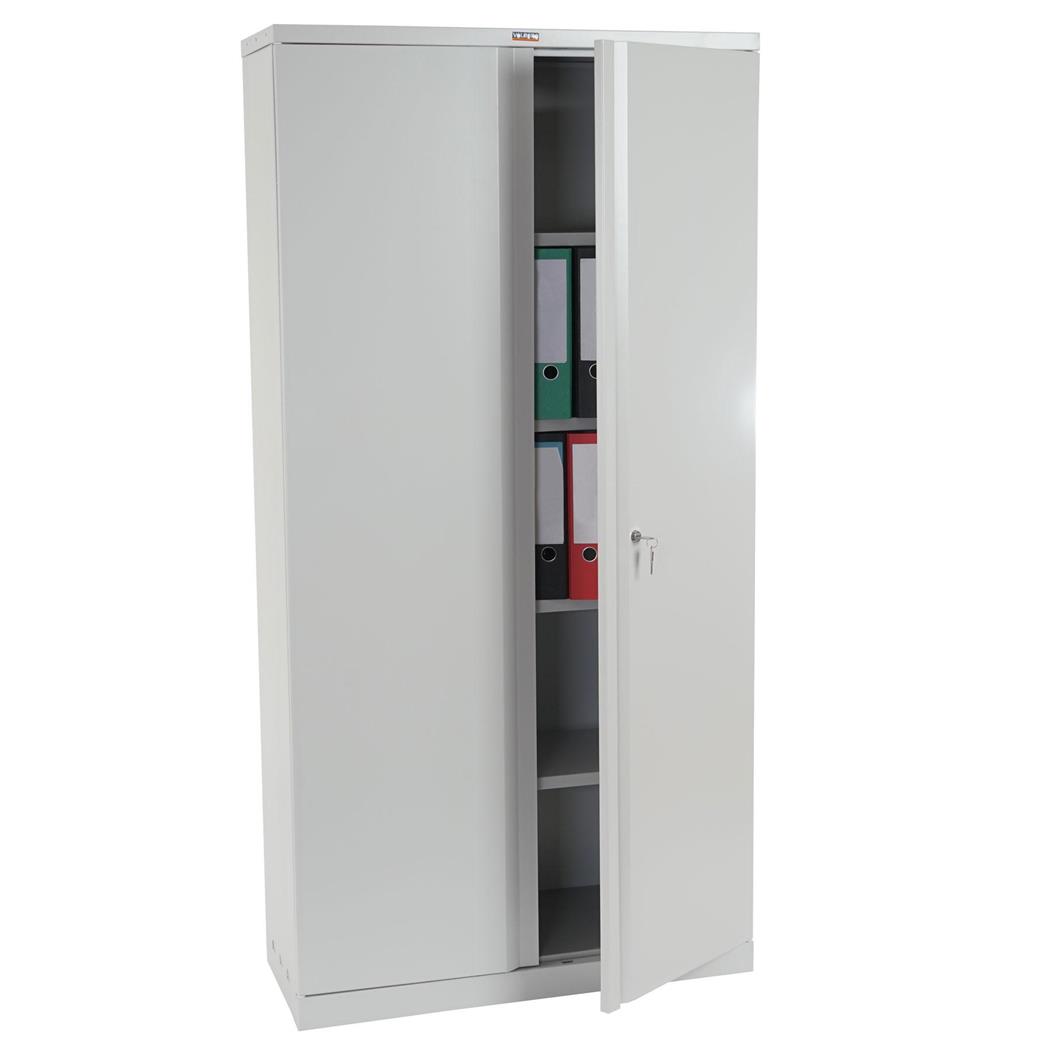 Aktenschrank CARIN 2-TÜRER, 182x92x37cm, Stahlschrank, Farbe Hellgrau