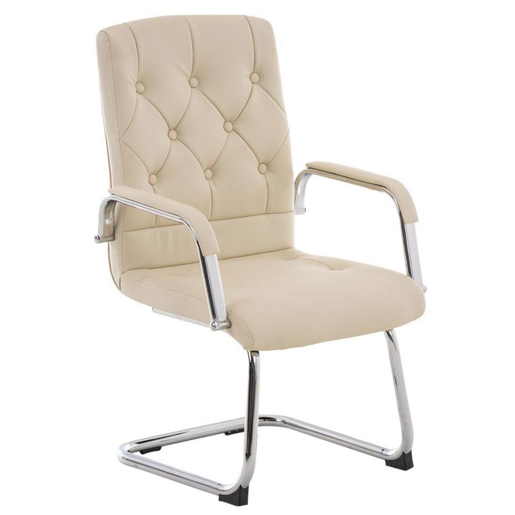 Konferenzstuhl NESSI LEDER V, Metallgestell, Farbe Beige
