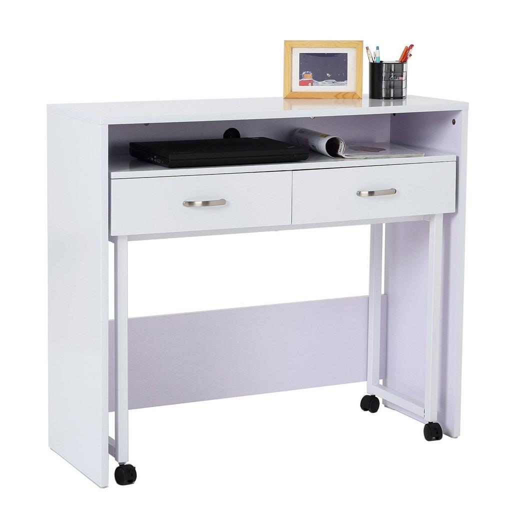 2 in 1 Schreibtisch BENGALA, Abmessungen 100x36x88cm, Holz, weiß
