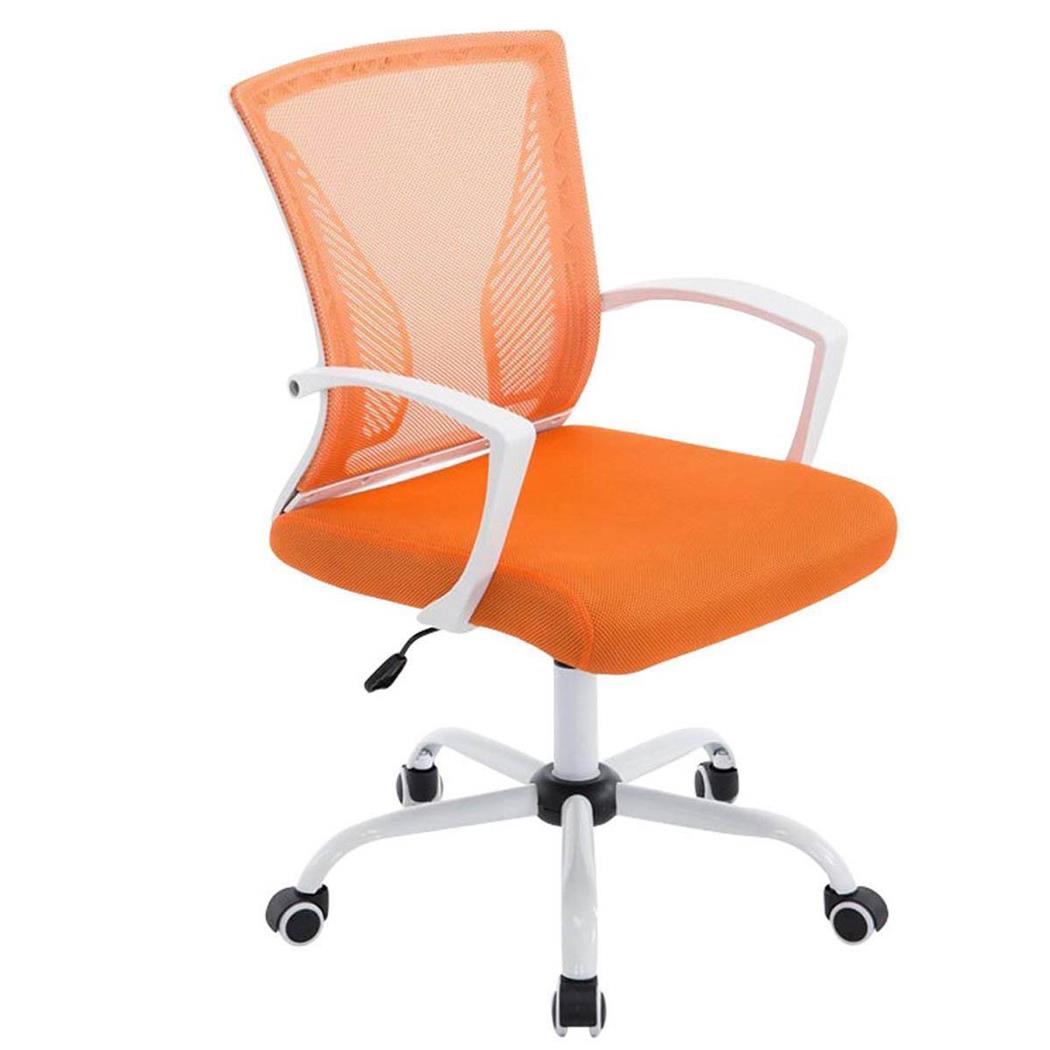 Bürostuhl CUBA WHITE, Metallgestell, atmungsaktiver Netzbezug, Farbe Orange