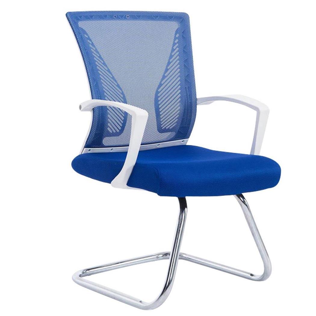 Besucherstuhl CUBA V, Metallgestell, atmungsaktiver Netzbezug, Farbe Blau