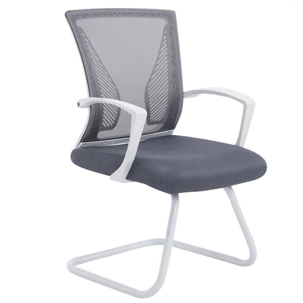 Besucherstuhl CUBA WHITE V, Metallgestell, atmungsaktiver Netzbezug, Farbe Grau