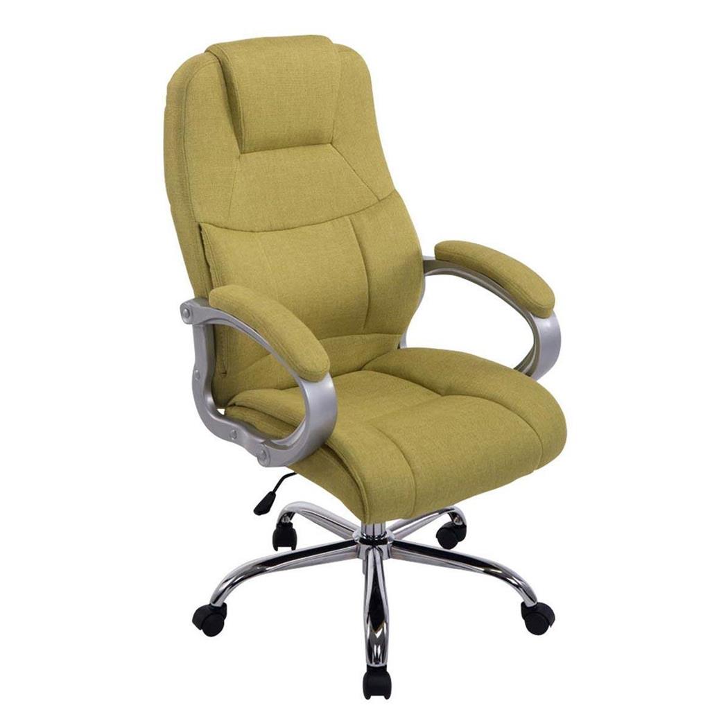 Chefsessel BOSTON STOFF, dicke Polsterung, bis 150 kg belastbar, Stahlgestell, Farbe Grün