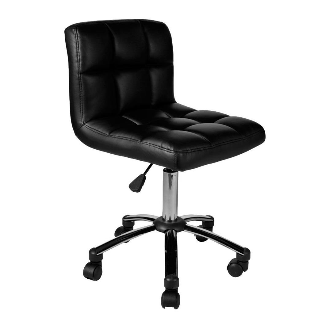 Bürostuhl/-hocker LUKE, dicke Polsterung, Metallgestell, Lederbezug, Farbe Schwarz