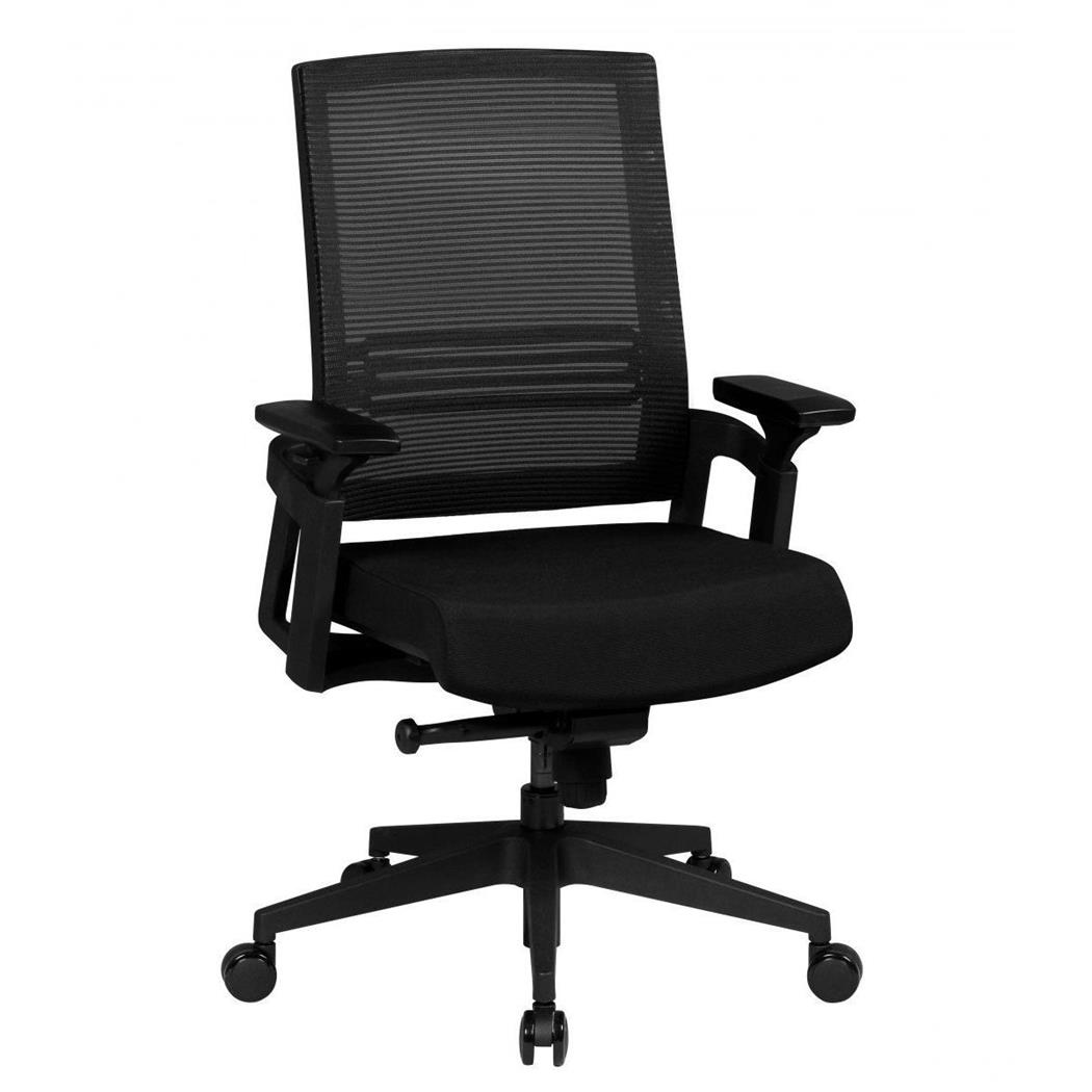 Ergonomischer Bürostuhl SIRO, Lordosenstütze, atmungsaktiver Netzbezug, Farbe Schwarz