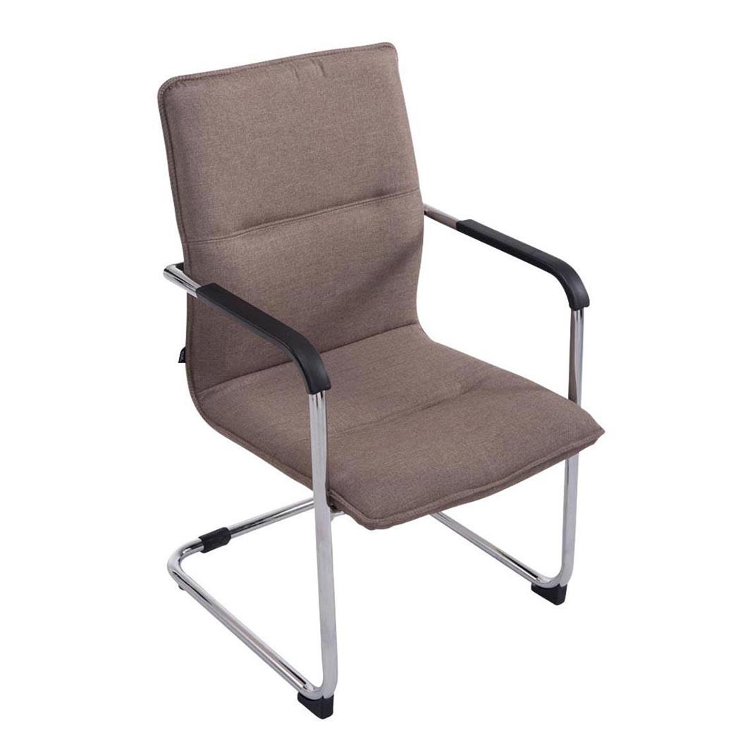 Besucherstuhl GOLIATH STOFF, Metallgestell, dicke Polsterung und elegantes Design, Farbe Graubraun