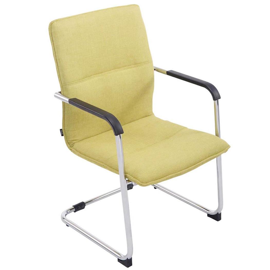 Besucherstuhl GOLIATH STOFF, Metallgestell, dicke Polsterung und elegantes Design, Farbe Grün