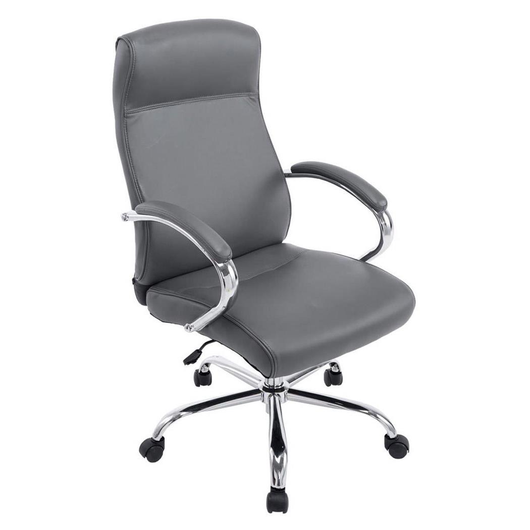Chefsessel ZURIGO, XXL, dicke Polsterung und Kunstlederbezug, Farbe Grau