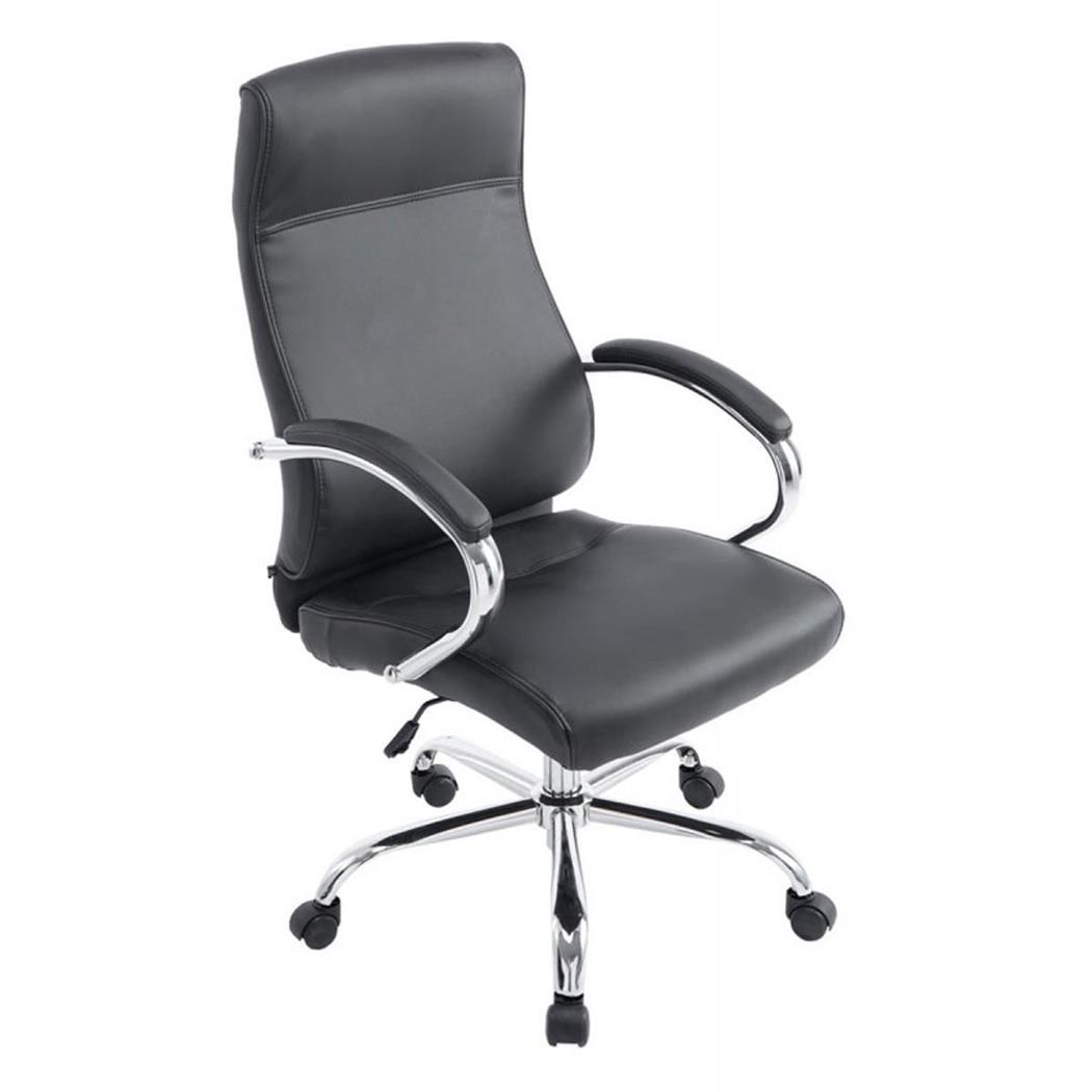 Chefsessel ZURIGO, XXL, dicke Polsterung und Kunstlederbezug, Farbe Schwarz