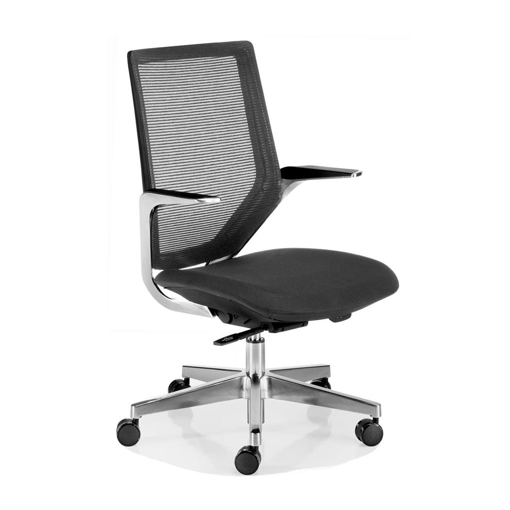 Designerstuhl FLORIAN, Aluminiumarmlehnen, exklusives Design, Farbe Schwarz