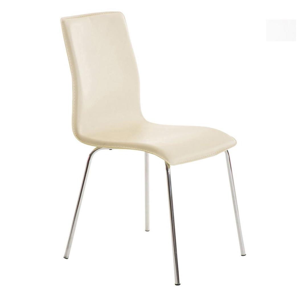 Besucherstuhl MIKI, exklusives Design, Lederbezug, Farbe Beige