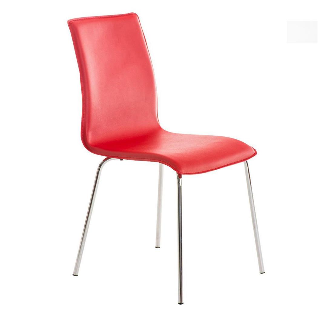 Besucherstuhl MIKI, exklusives Design, Lederbezug, Farbe Rot