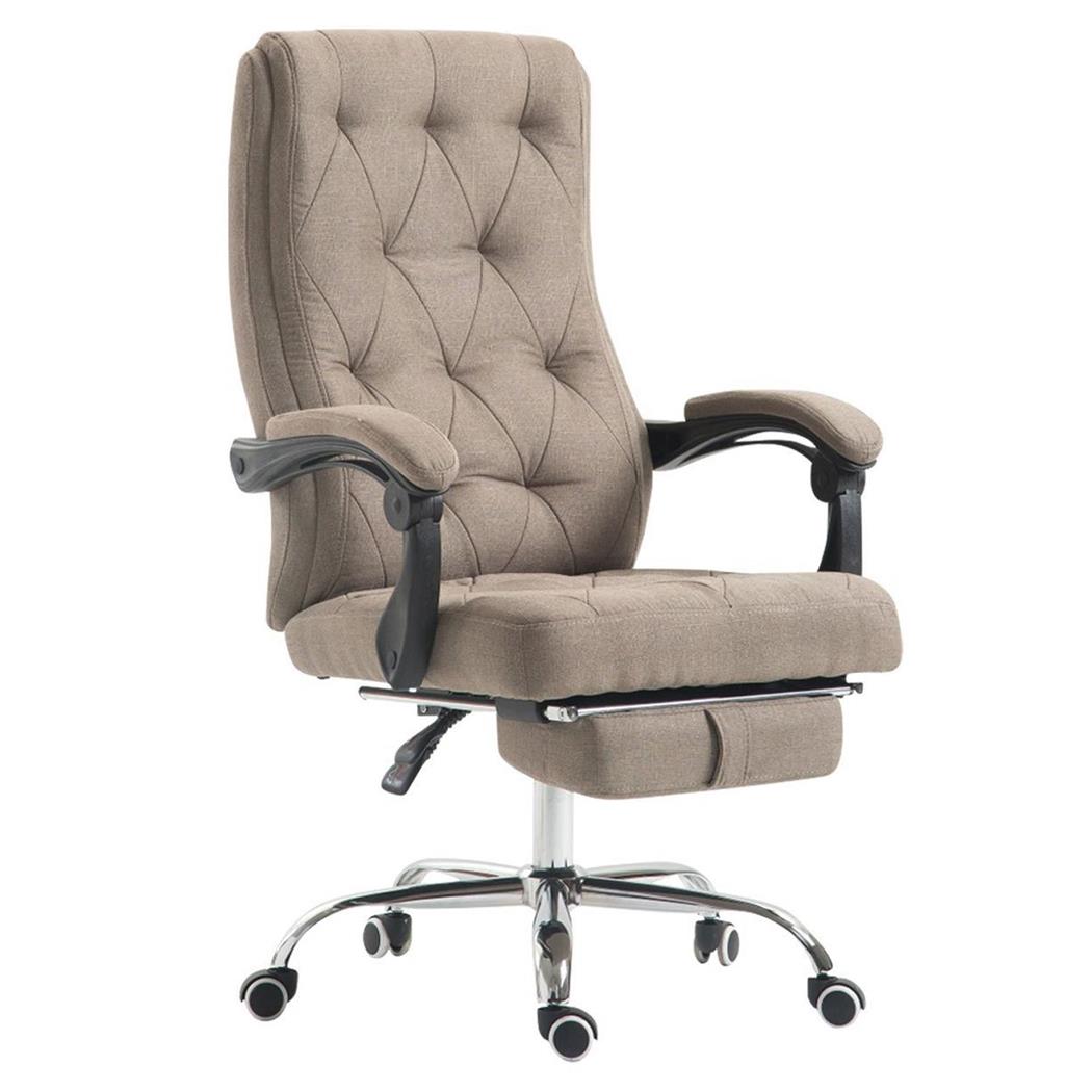 Bürosessel BENETY STOFF, ausziehbare Fußstütze, dicke Polsterung, Farbe Taupe