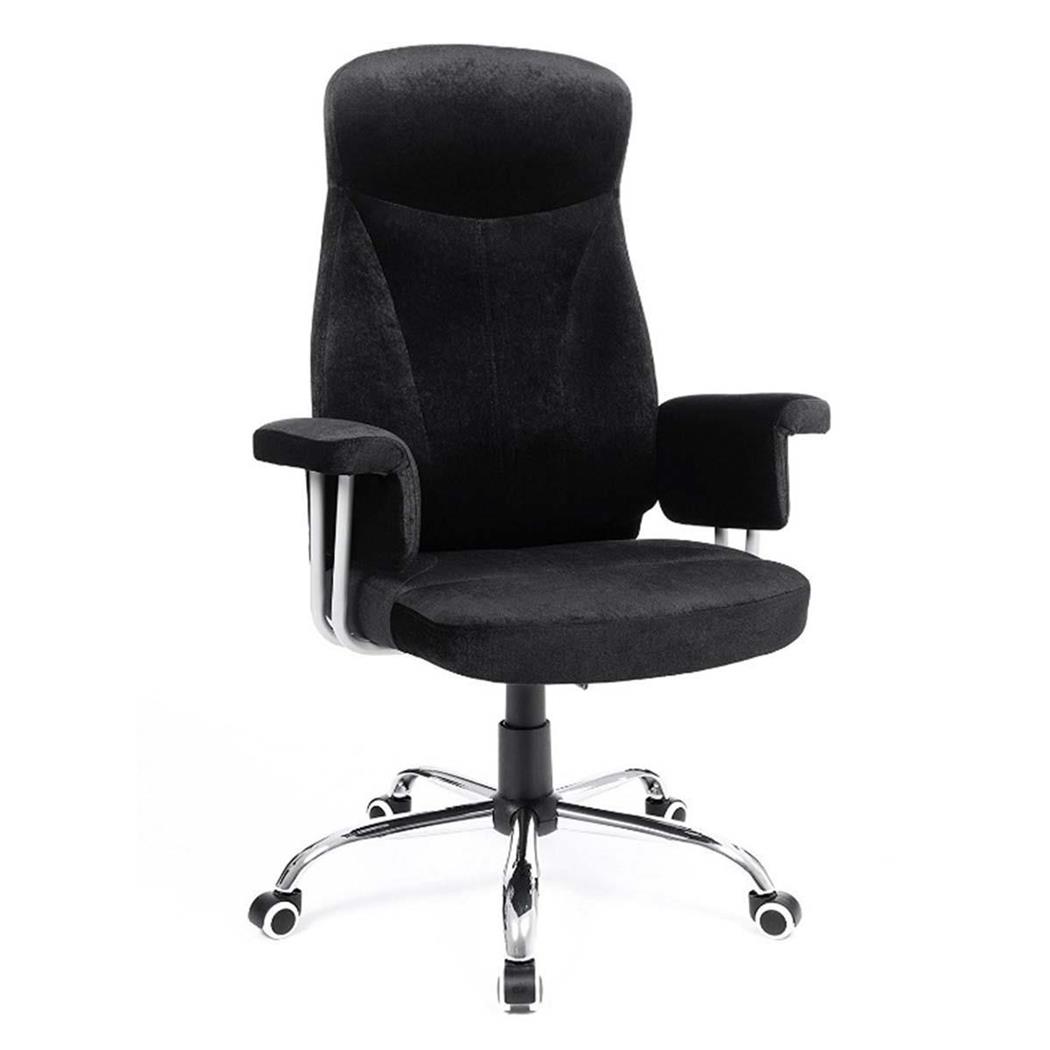 Bürostuhl KIRA, ergonomisches Design, dicke Polsterung, Stoffbezug, Farbe Schwarz