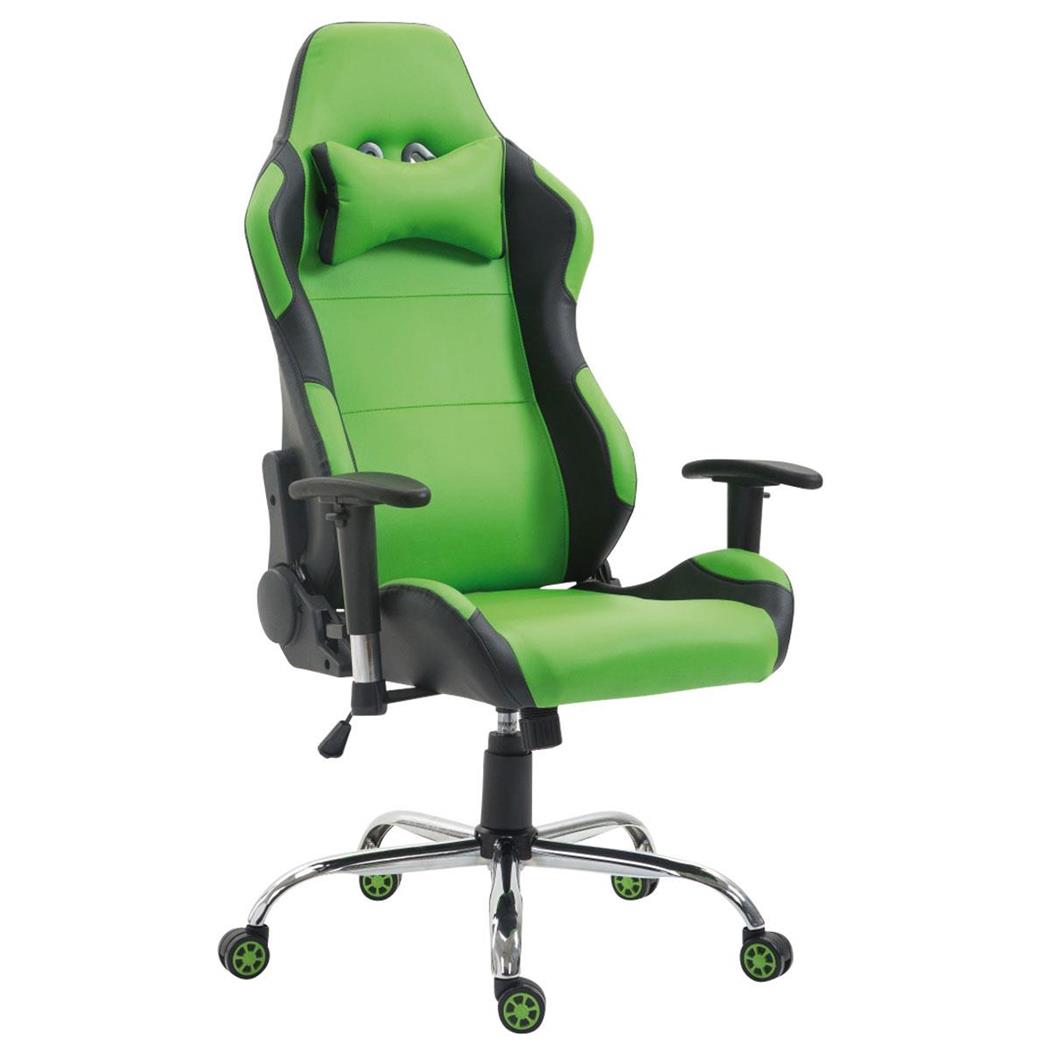 Gaming-Stuhl ROSBY. Sportliches Design und hoher Komfort, Lederbezug, Farbe Grün