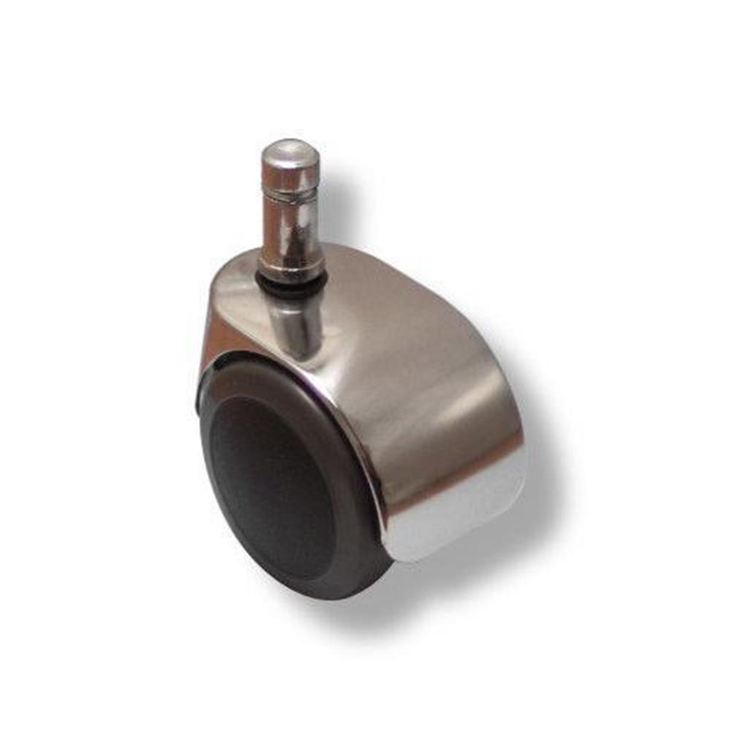 Im 5er-Set: Designer-Rollen für Hartboden 11 mm / 50 mm, hochwertig verchromt