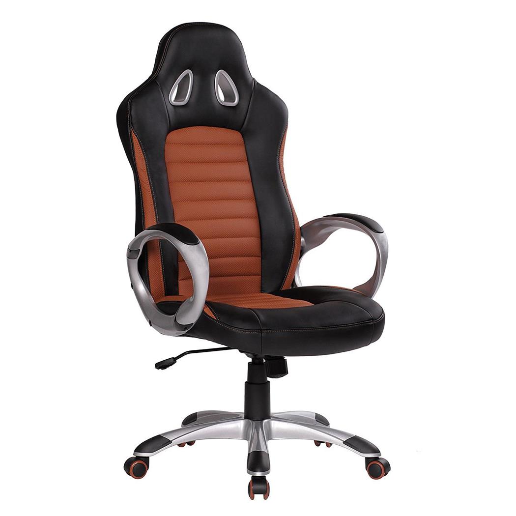 Gamingstuhl MUSAKU, exklusives Design, hohe Qualität, Leder, Farbe Braun