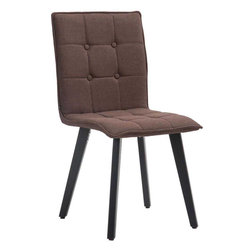 Besucherstuhl ERNY, schwarze Stuhlbeine, Stoffbezug, Farbe Braun