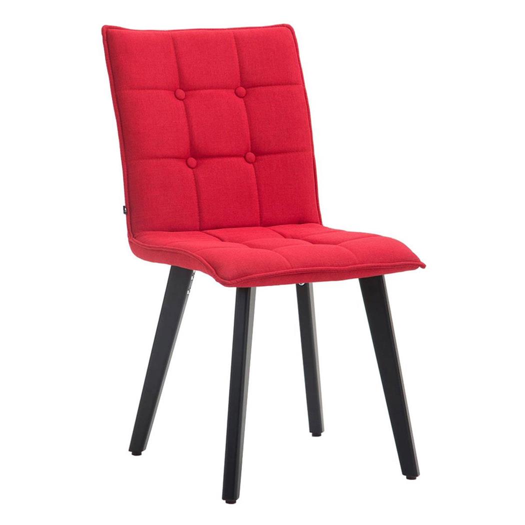 Besucherstuhl ERNY, schwarze Stuhlbeine, Stoffbezug, Farbe Rot