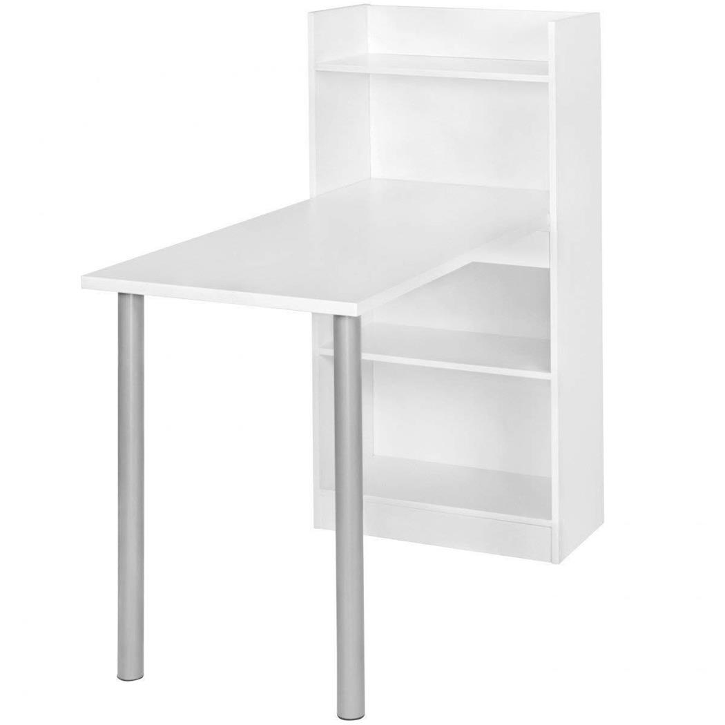 Computertisch NIKO, mit Regal, 121, 5 x 120 x 70 cm, Farbe Weiß