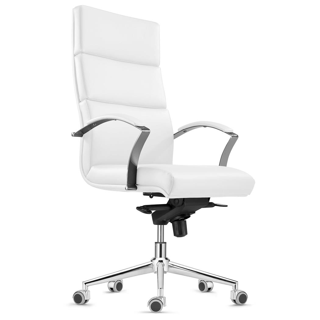 Chefsessel REBAT in Naturleder, Wippfunktion, Qualität und Design, Farbe Weiß