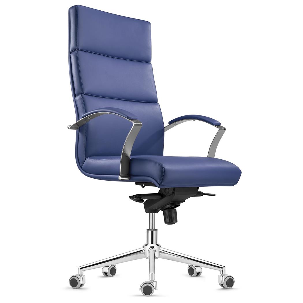 Chefsessel REBAT in Naturleder, Wippfunktion, Qualität und Design, Farbe Blau