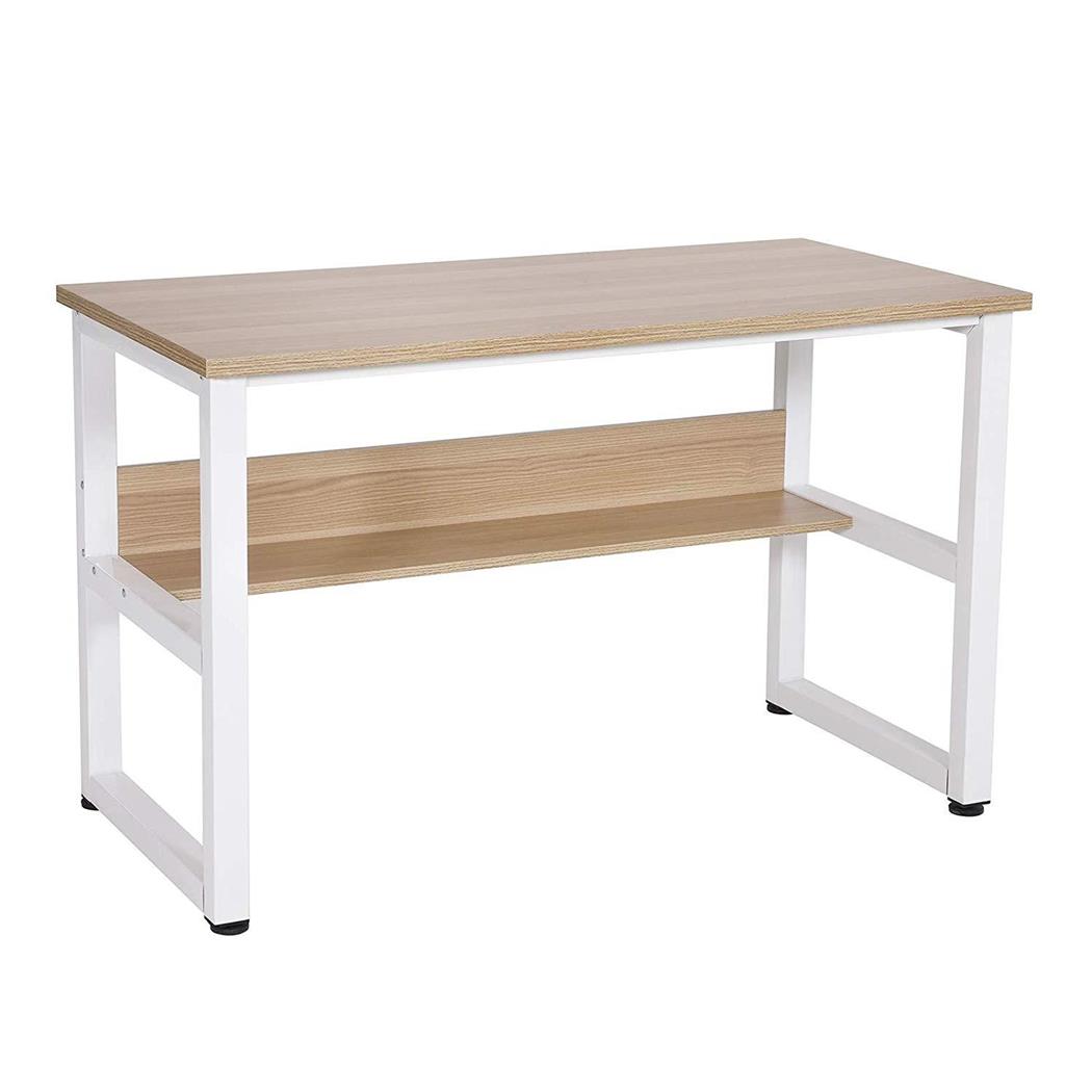 Bürotisch ADELIA, 120 x 60 x 75 cm, aus Holz, mit Metallgestell, Farbe Eiche