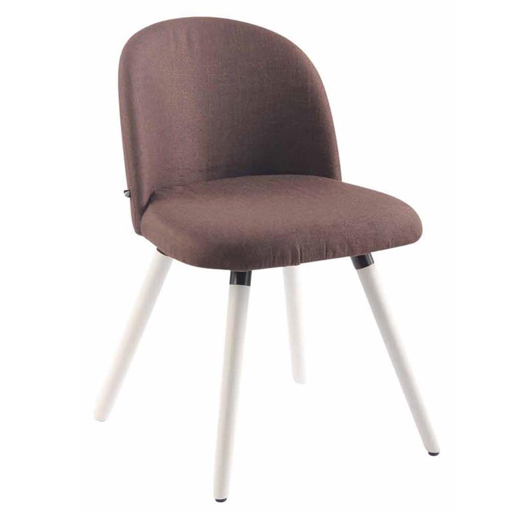 Besucherstuhl MINA, trendiges Design, Holz in Weiß, Farbe Braun
