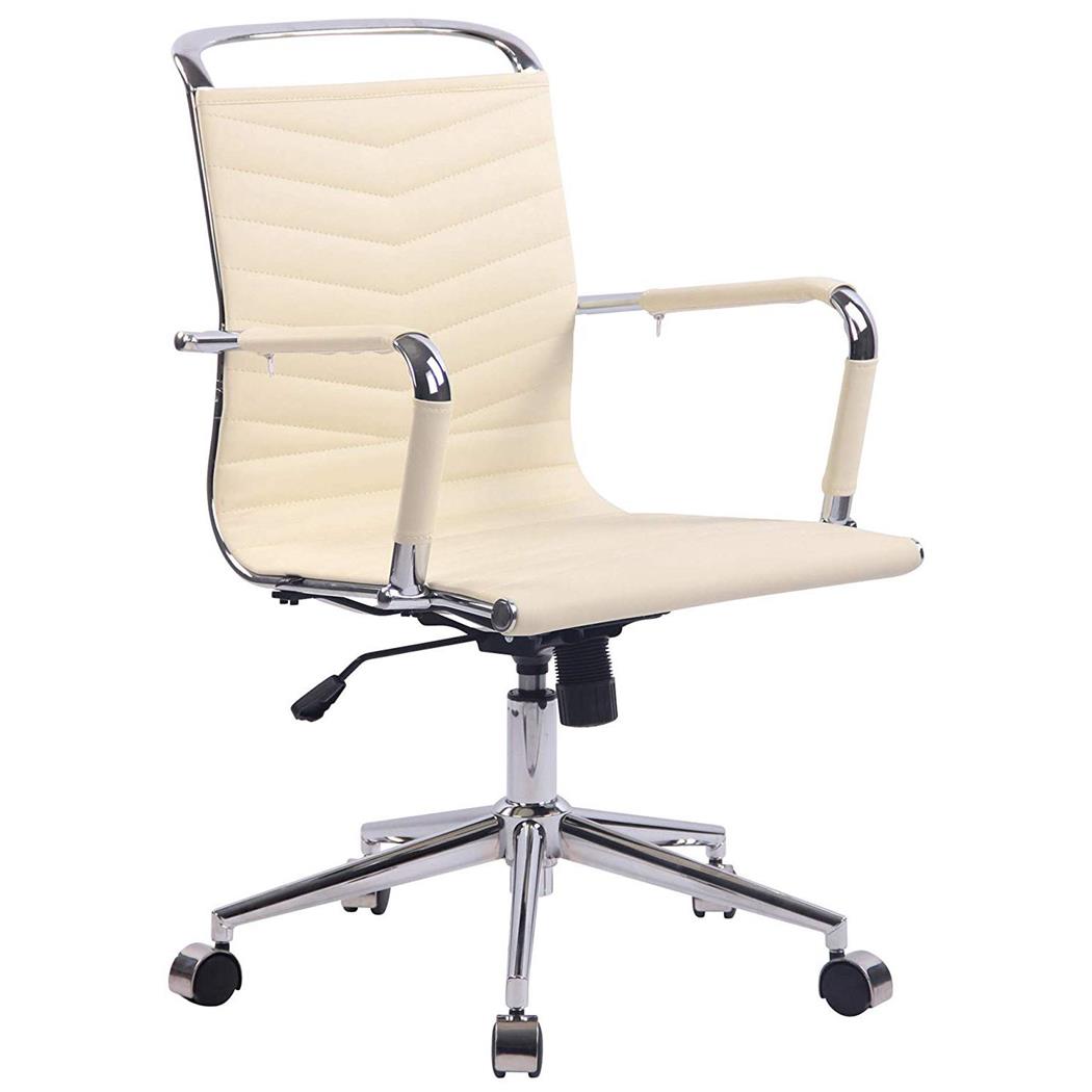 Bürostuhl SIGRID, elegantes Design, Lederbezug, Farbe Beige