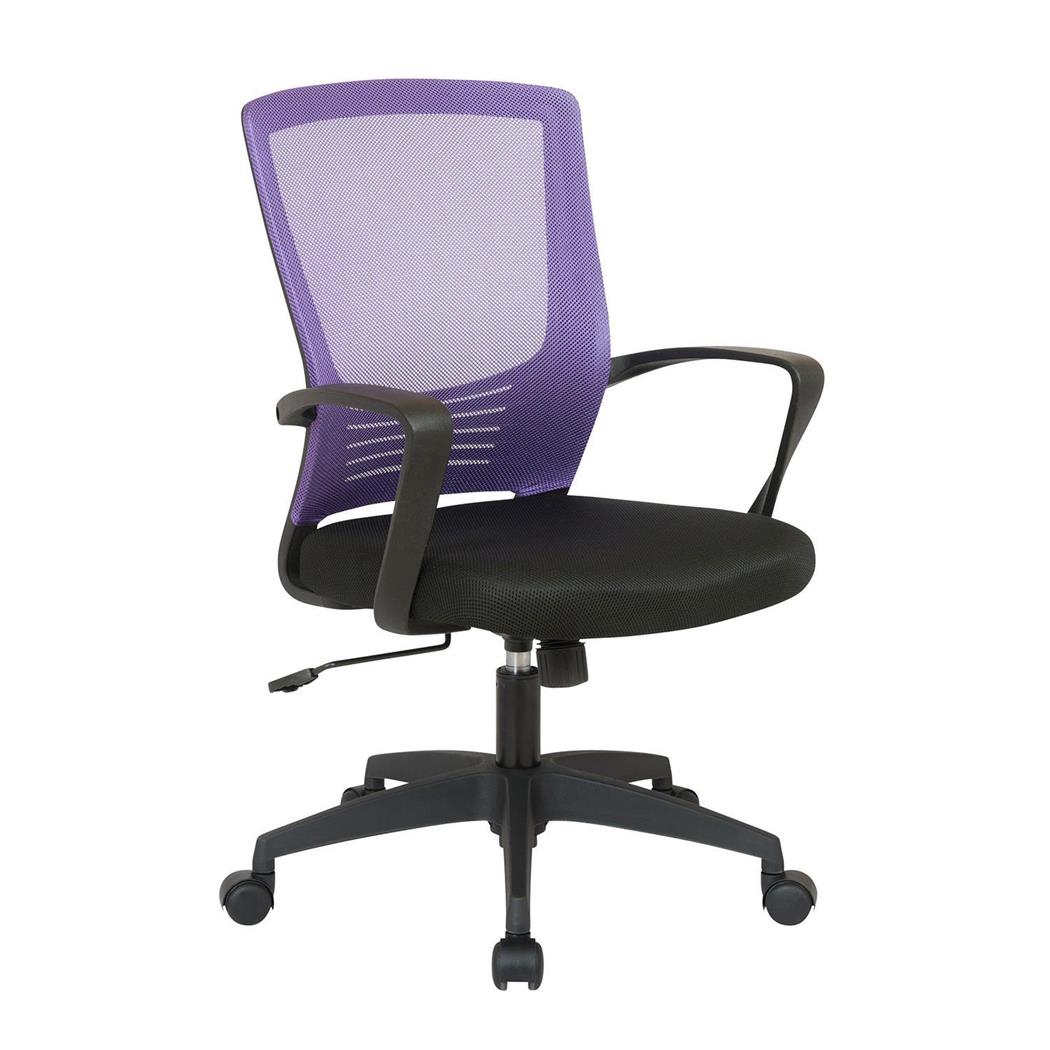 Schreibtischstuhl MALIBU, auffälliges Design, Stoff und atmungsaktives Netz, Farbe Lila