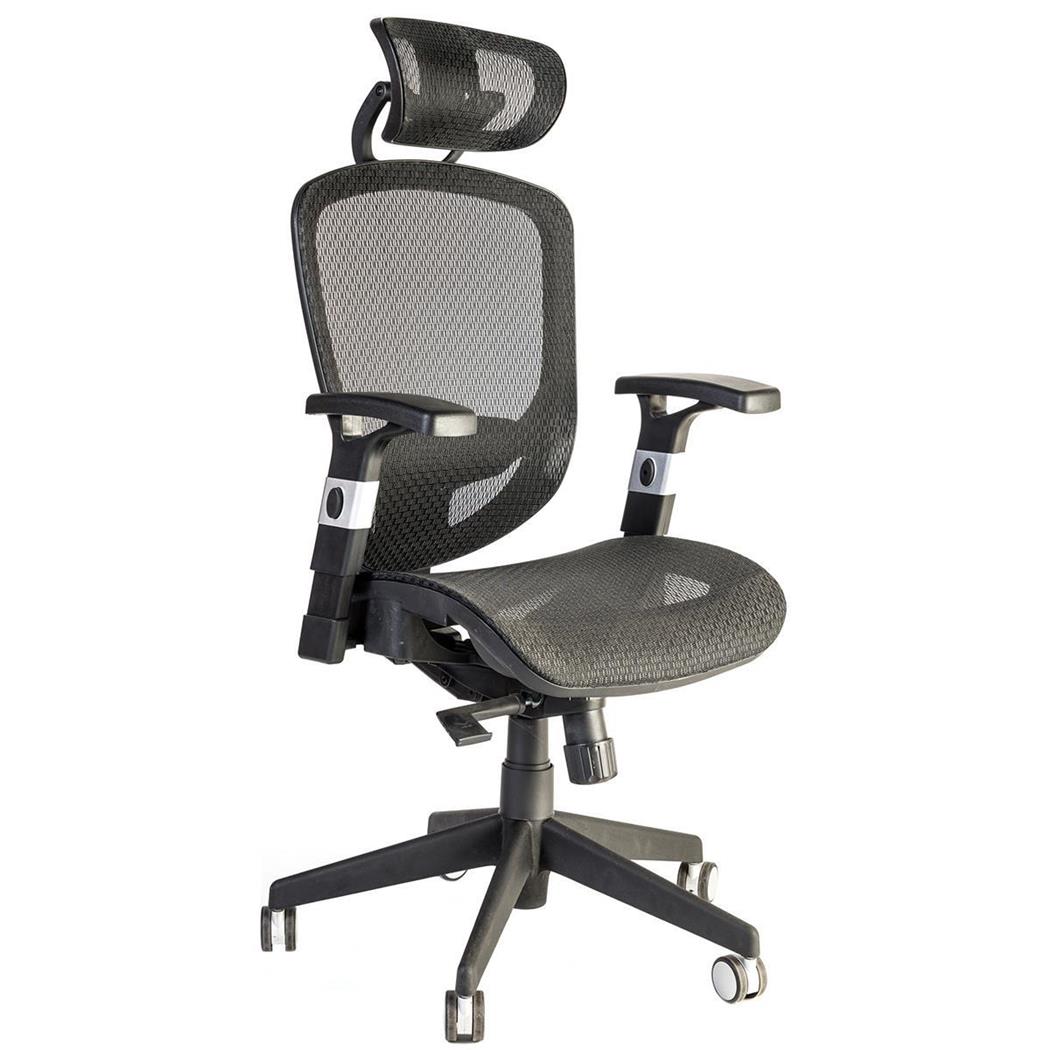Ergonomischer Bürostuhl LOUBRESSAC, komplett verstellbar, Lordosenstütze, Farbe Schwarz