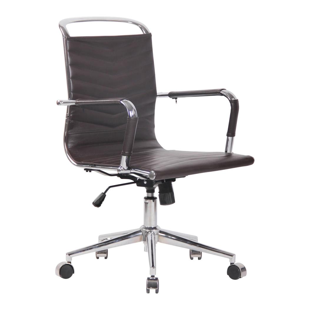 Bürostuhl SIGRID in NATURLEDER, elegantes Design, Farbe Braun