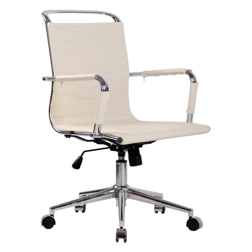 Bürostuhl SIGRID in NATURLEDER, elegantes Design, Farbe Beige