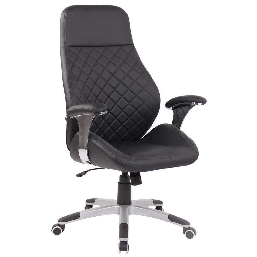 Chefsessel LION, Qualität und Design, elegante Ziernähte, Leder, Farbe Schwarz