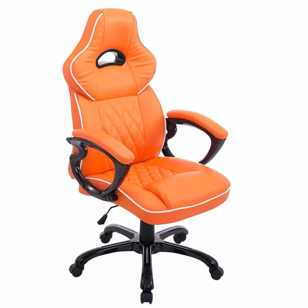 Gaming-Stuhl LEROY XXL, Wippmechanismus, maximale Widerstandsfähigkeit, Leder, Farbe Orange