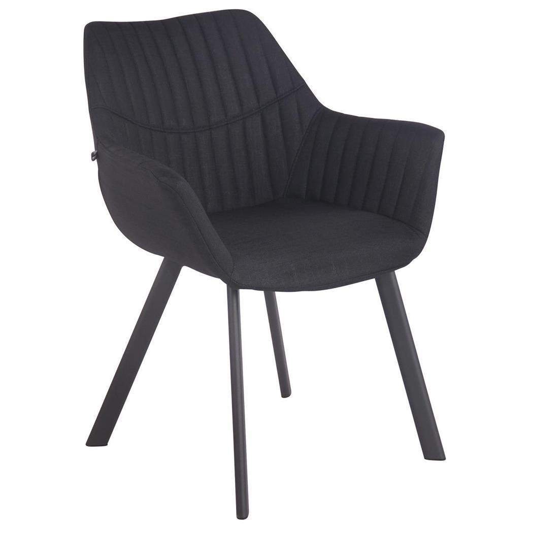 Besucherstuhl MIGLIA Stoff, Komfortabel, Metallbeine, Farbe Schwarz