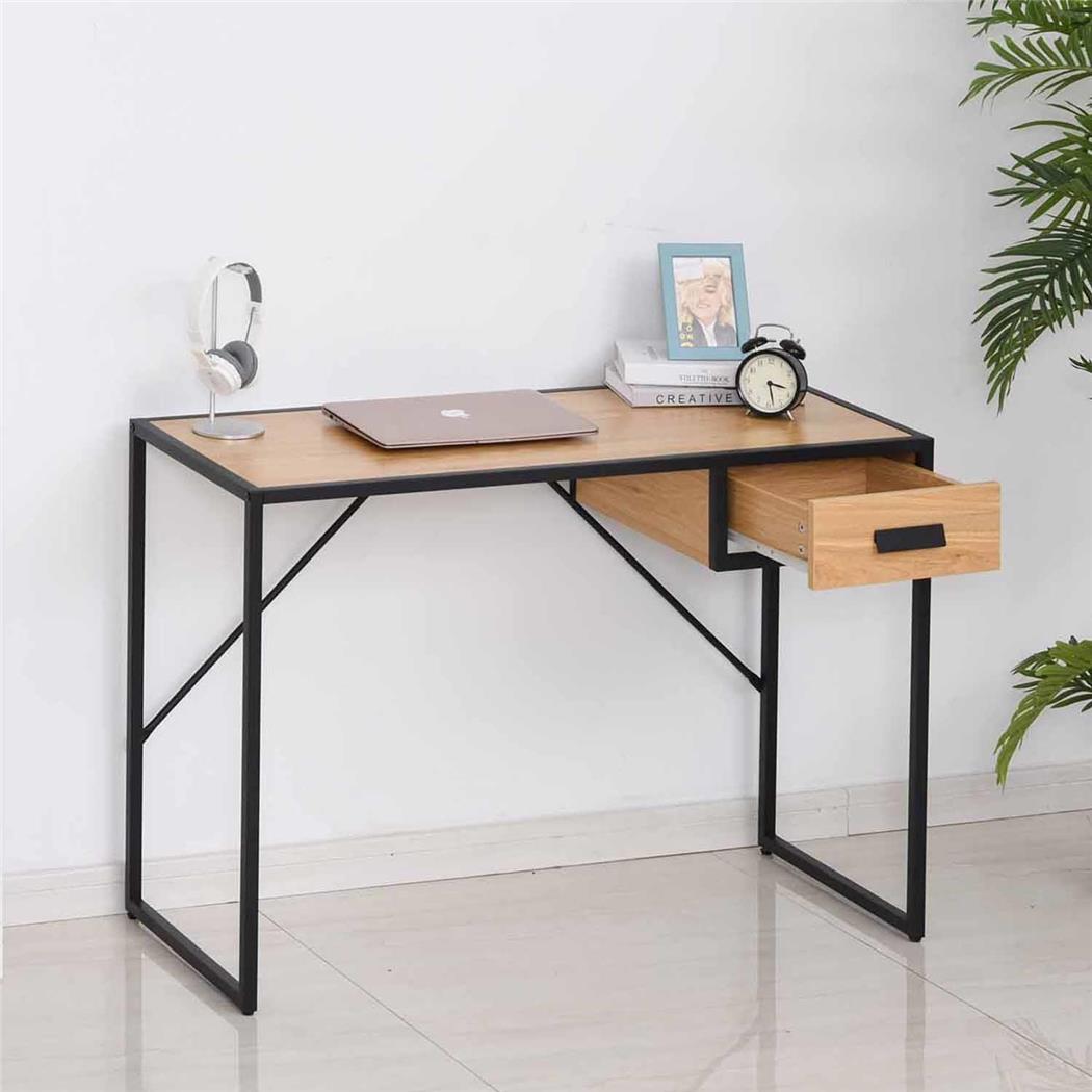 Computertisch PAINE, 110x45x76 cm, modernes, industrielles Design, aus Holz und Metall