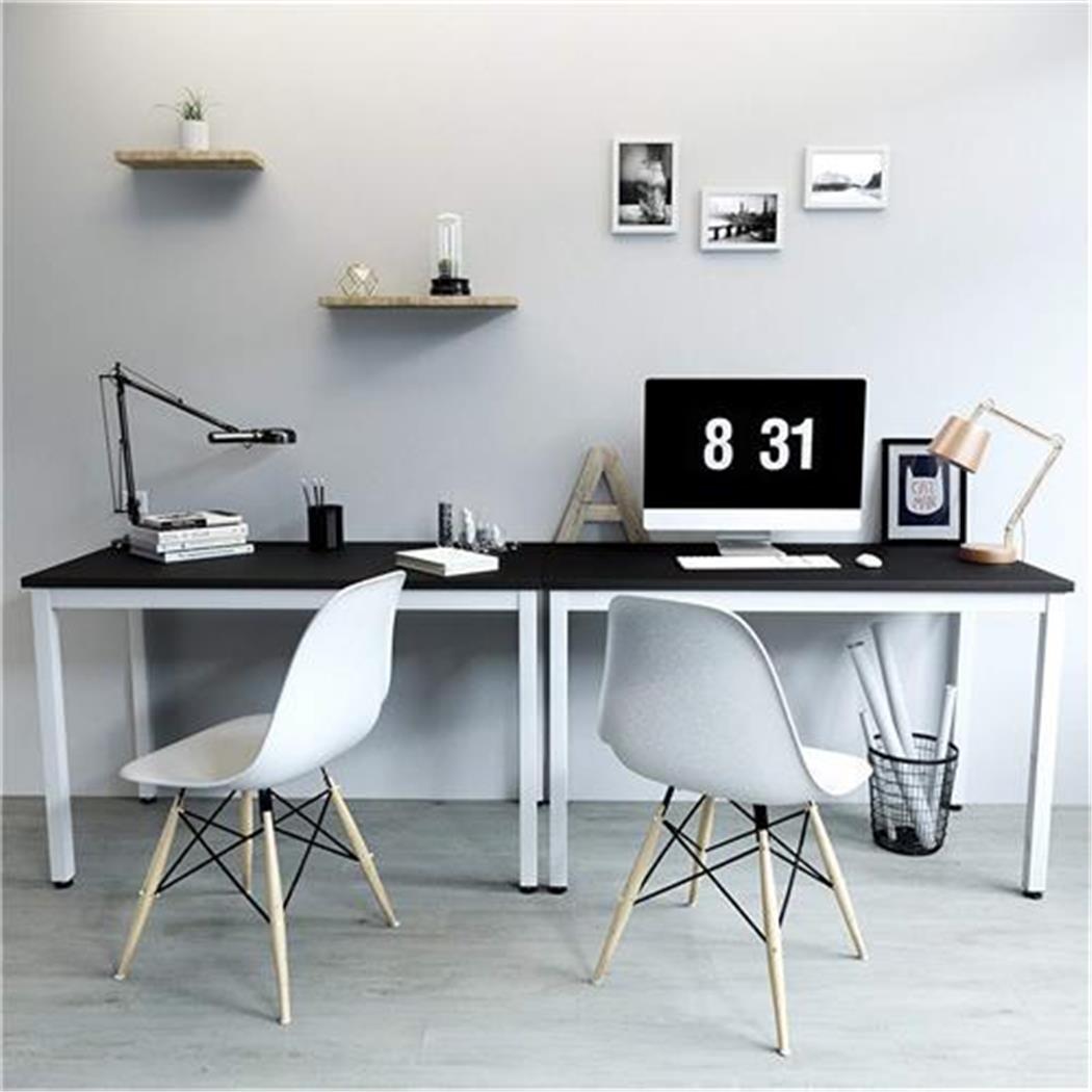 Bürotisch LISBETH, 120 x 60 x 76 cm, Metallgestell, Tischplatte aus Holz, Farbe Schwarz