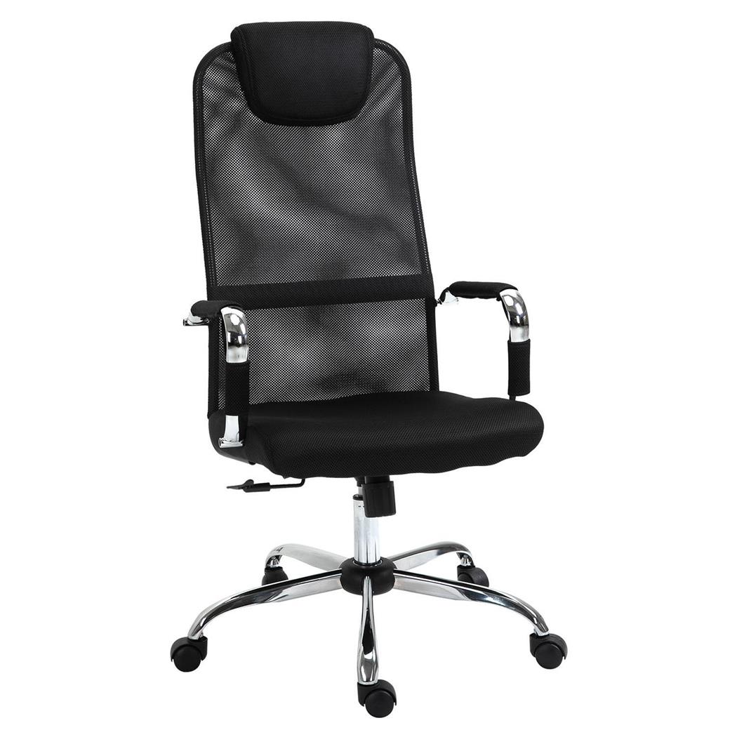 Bürostuhl SERRA, gepolsterter Sitz, atmungsaktiver Netzstoff, Farbe Schwarz