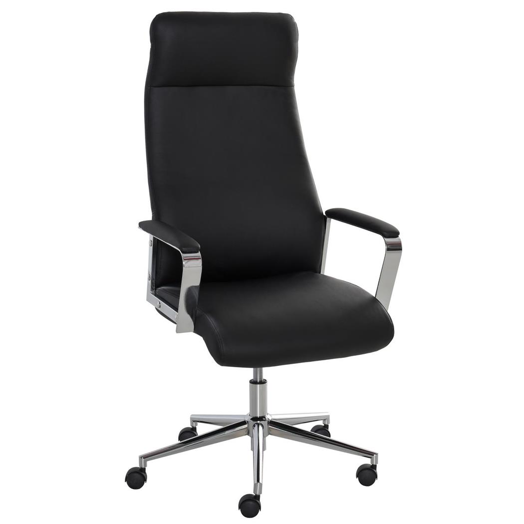 Chefsessel ATHEN, elegantes Design, hohe Rückenlehne, Kunstleder, Schwarz