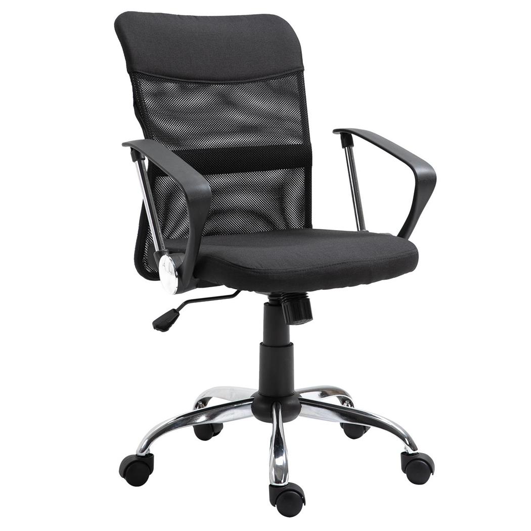 Bürostuhl AVEIRO, atmungsaktiver Netzstoff, mittelhohe Rückenlehne, Farbe Schwarz