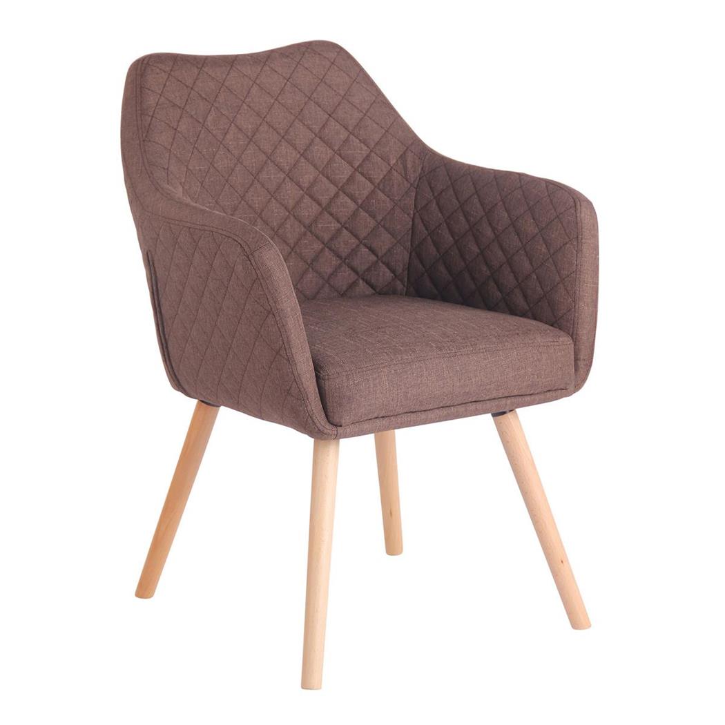 Besucherstuhl BASILEA STOFF, Exklusives Design, Stuhlbeine Buche, Farbe Braun