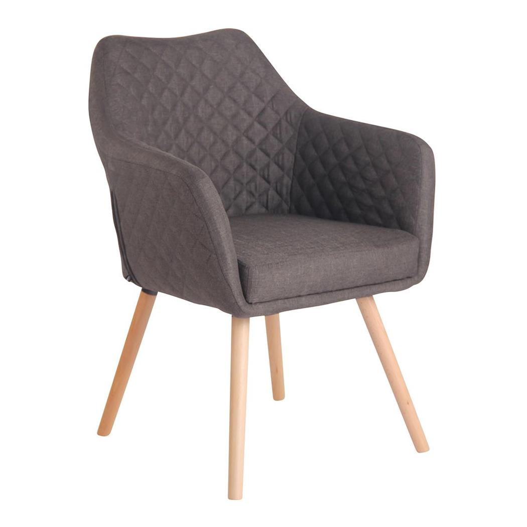 Besucherstuhl BASILEA STOFF, Exklusives Design, Stuhlbeine Buche, Farbe Dunkelgrau