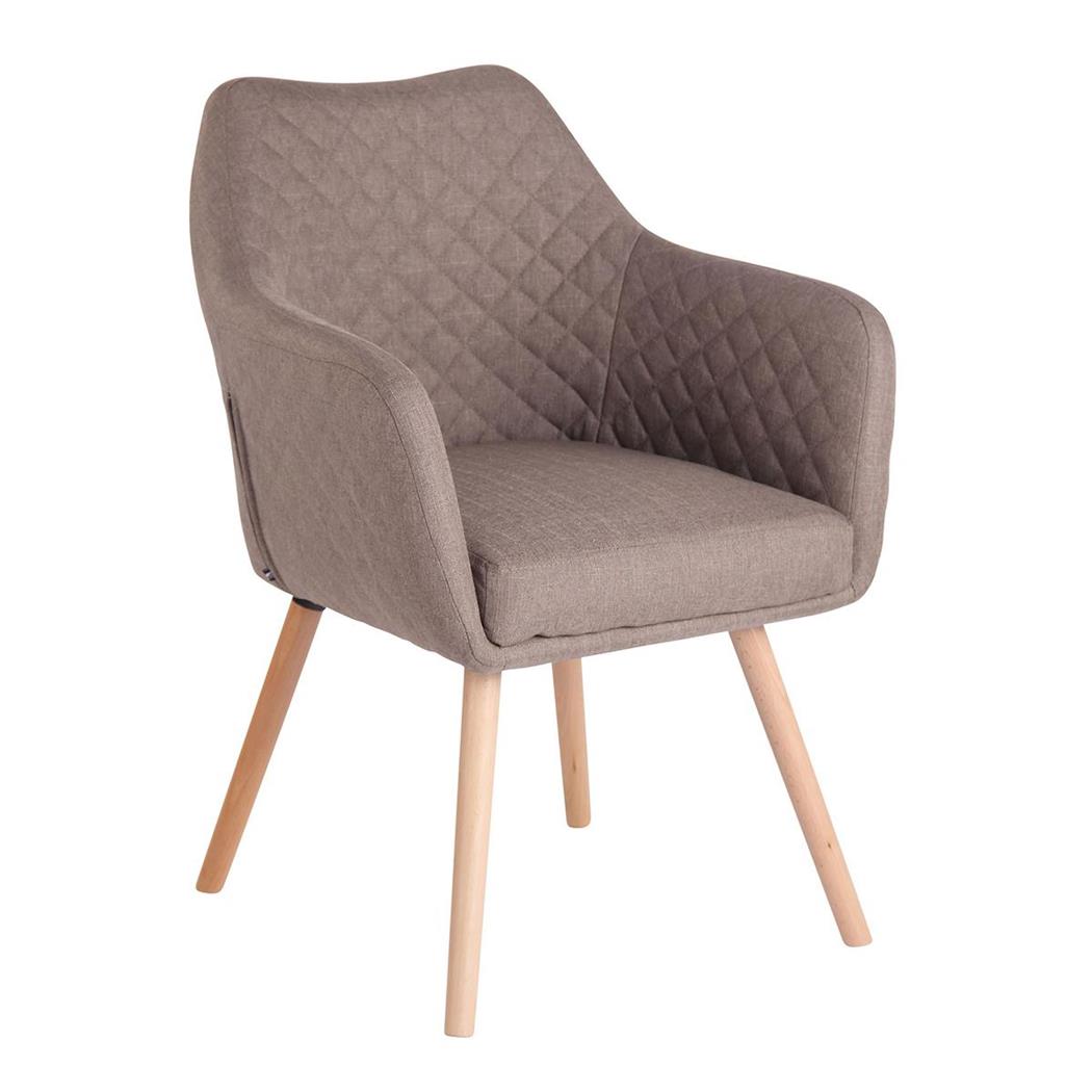 Besucherstuhl BASILEA STOFF, Exklusives Design, Stuhlbeine Buche, Farbe Taupe