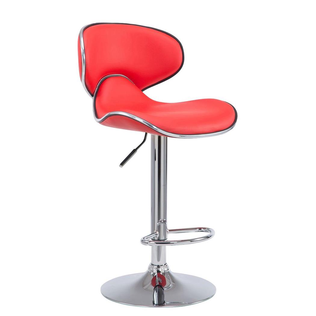 Bürohocker CARLOS, originelles Design, sehr bequem, Trompetenfuß mit Fußstütze, Farbe Rot
