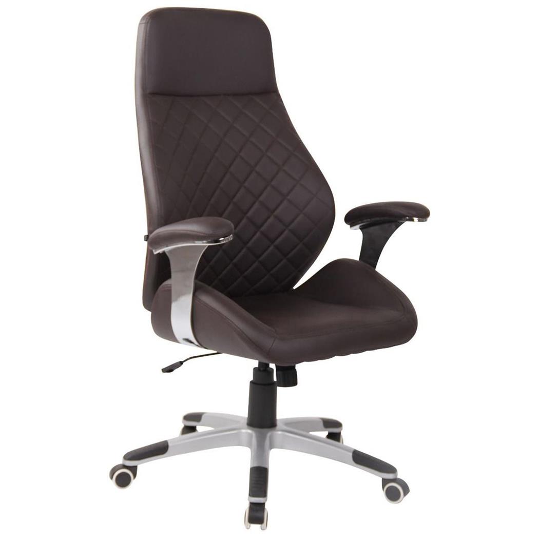 Chefsessel LION, Qualität und Design, elegante Ziernähte, Leder, Farbe Dunkelbraun
