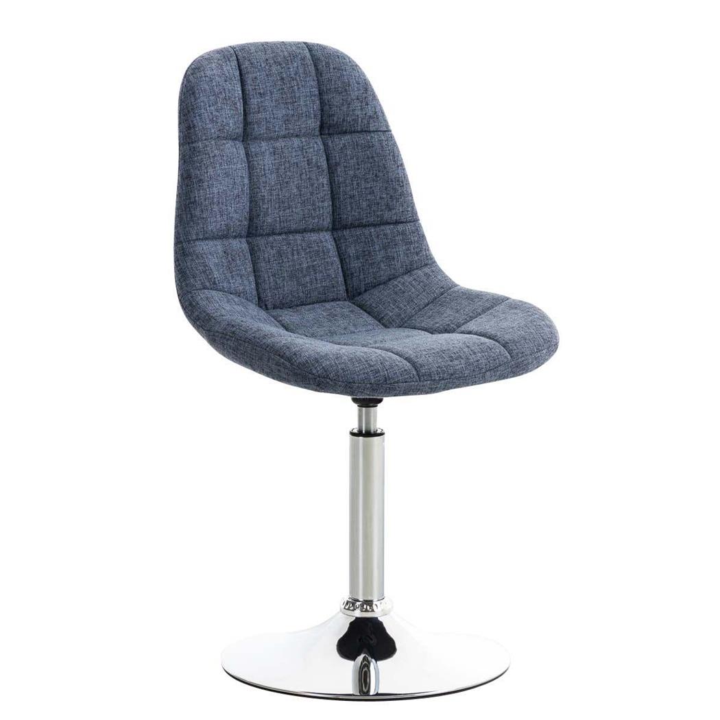 Besucherstuhl EMILY STOFF, exklusives Design, Trompetenfuß aus Metall, Farbe Blau