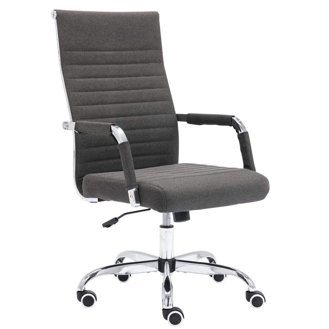 Bürostuhl BERLIN STOFF, elegantes Design, sehr bequem, Farbe Dunkelgrau